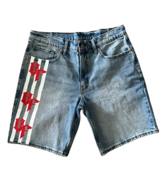 UF Stripes Denim Shorts